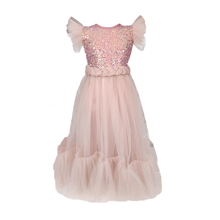 Rochie fete model Eva, culoare albastra, Roz