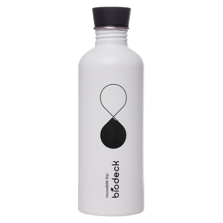 Set 2 x Sticla Otel, Reutilizabila, Biodeck, Alba, 500 ml