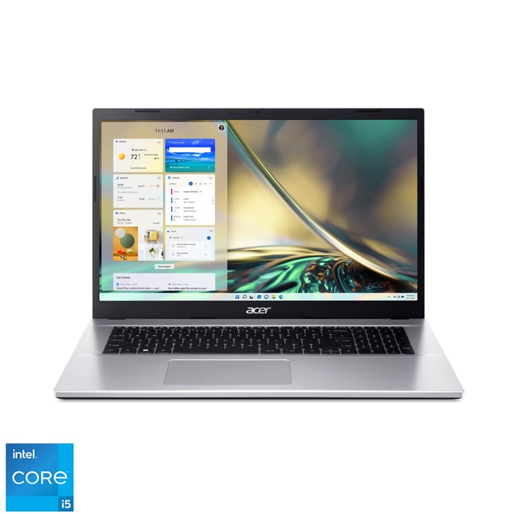 Acer Aspire 3 A317-54G-58UD 17,3" FullHD laptop, Intel® Core™ i5-1235U, 8GB, 512GB SSD, NVIDIA® GeForce® MX550, Windows® 11 Home, Magyar billentyűzet, Ezüst