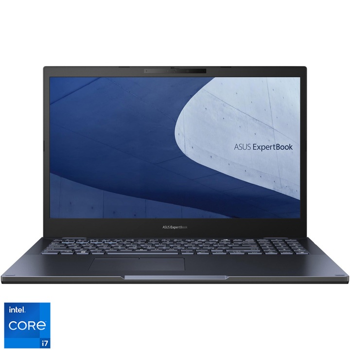 Asus Expertbook B2 B2502CBA-KJ1673 15.6" FullHD лаптоп, Intel® Core™ i7-1260P, 16GB, 1TB SSD, Intel® UHD Graphics, EFI Shell, унгарска клавиатура, черен