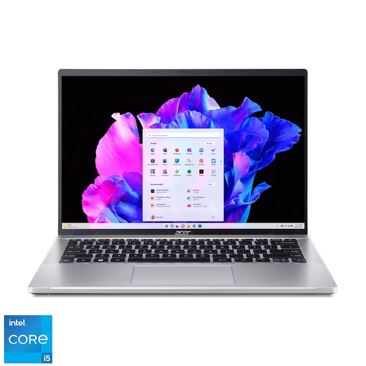 Acer Swift Go SFG14-71-53JR 14" 2.8k OLED laptop, Intel® Core™ i5-13500H, 16GB, 512GB SSD, Intel® Iris® Xe Graphics, Windows® 11 Home, Magyar billentyűzet, Ezüst
