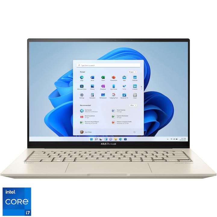 Asus ZenBook UX3404VA-M9238W 14,5" WQ+ 120Hz laptop, Intel® Core™ i9-13900H, 16GB, 1TB SSD, Intel® Iris XE Graphics , Windows® 11, Magyar billentyűzet, Bézs - Sleeve