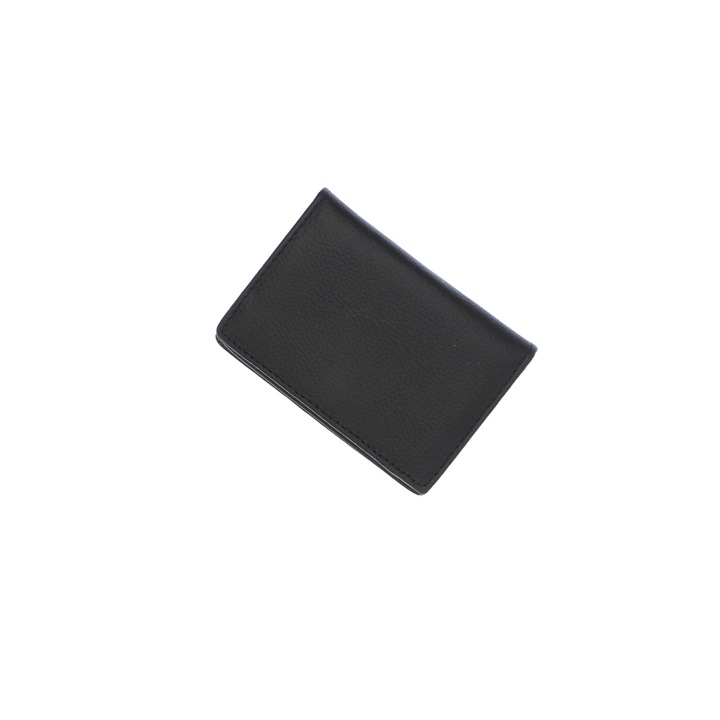 Port card, din piele naturala, Buticcochet, 10x7x1 cm, Negru - PR1032