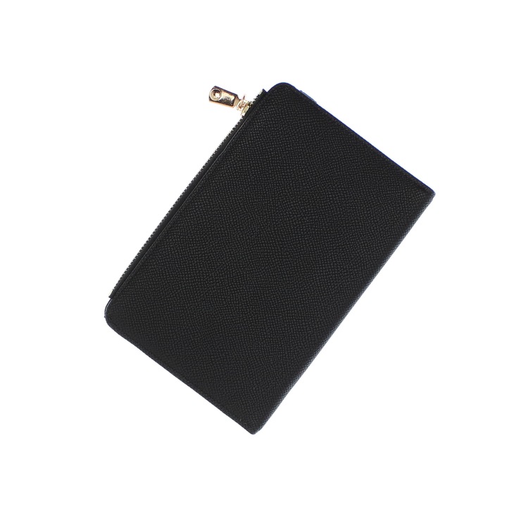 Port pasaport, din piele ecologica, Buticcochet, 17x11x1 cm, Negru - PR1039