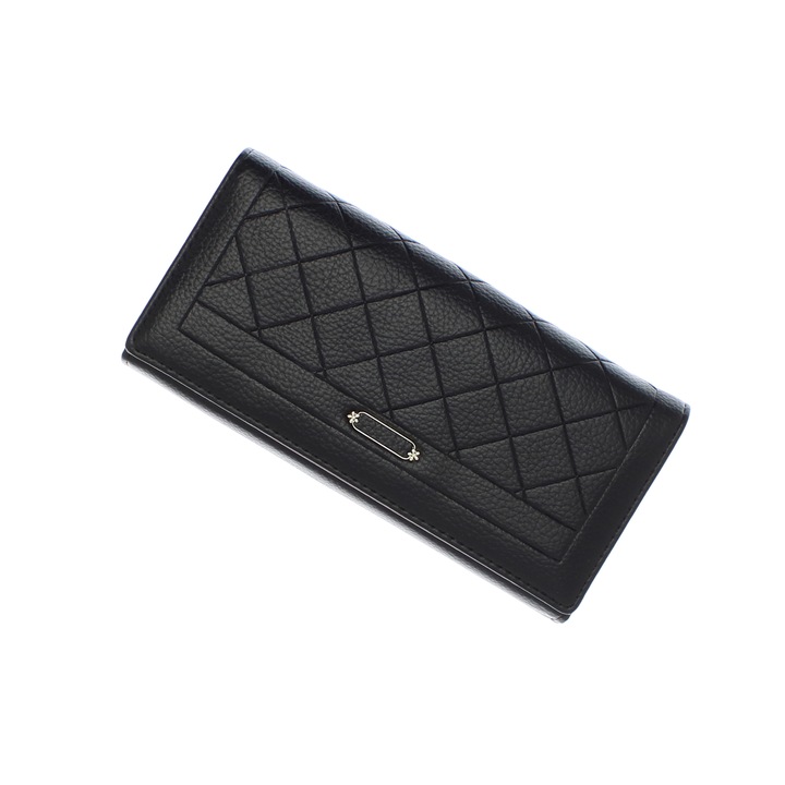 Portofel de dama, din piele ecologica, Buticcochet, 18x10x3 cm, Negru - PR997