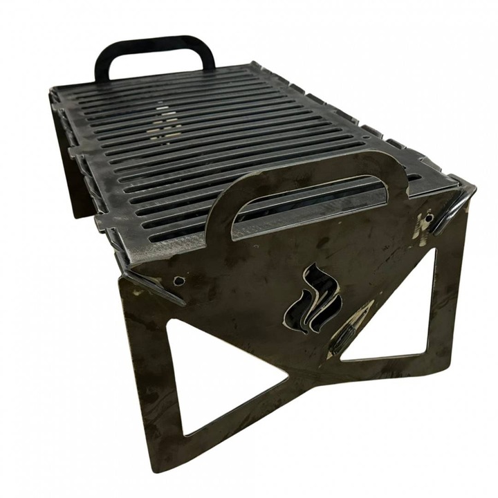 Összecsukható és hordozható grill Vivatechnix KRO-1291, mérete 50x30x25 cm, acél vastagsága 3 mm