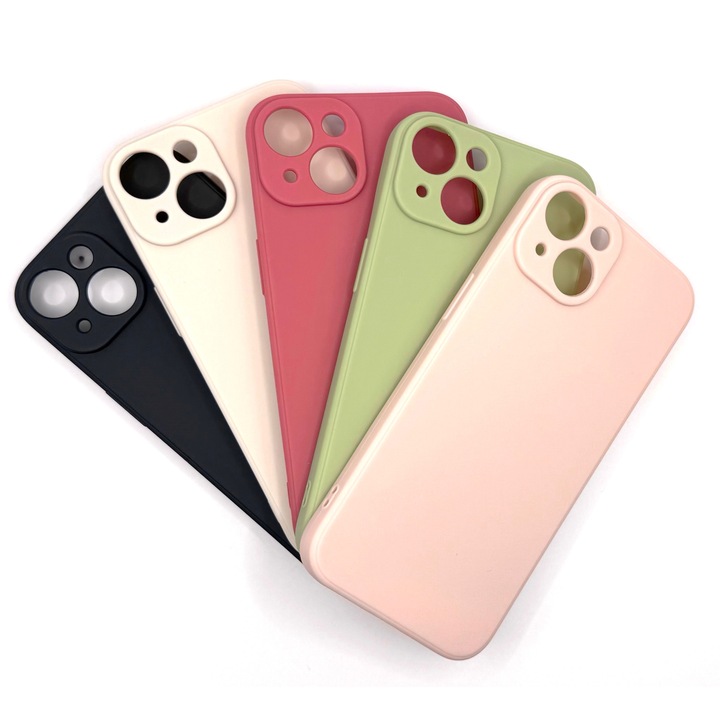 Set 5 huse de culori diferite prestabilite, Compatibile iPhone 13