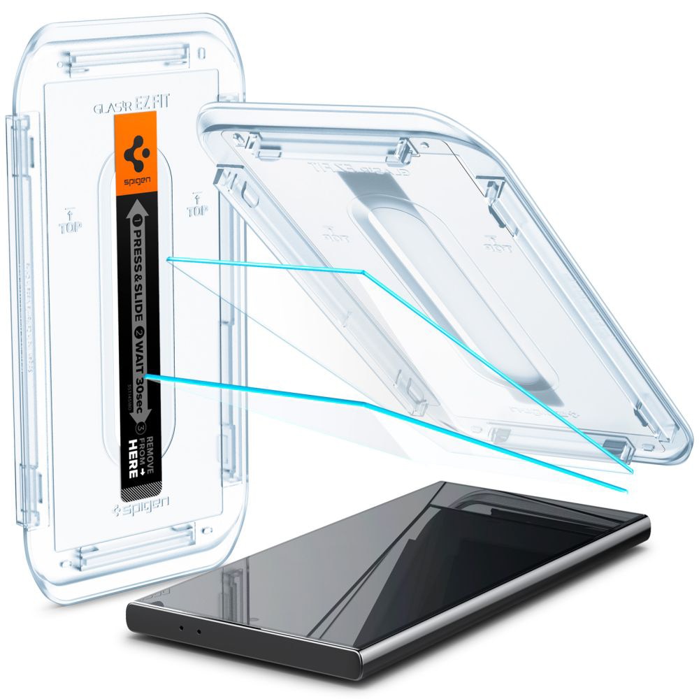Set 2 folii pentru Samsung Galaxy S24 Ultra, Spigen Glas.tR EZ FIT, transparent
