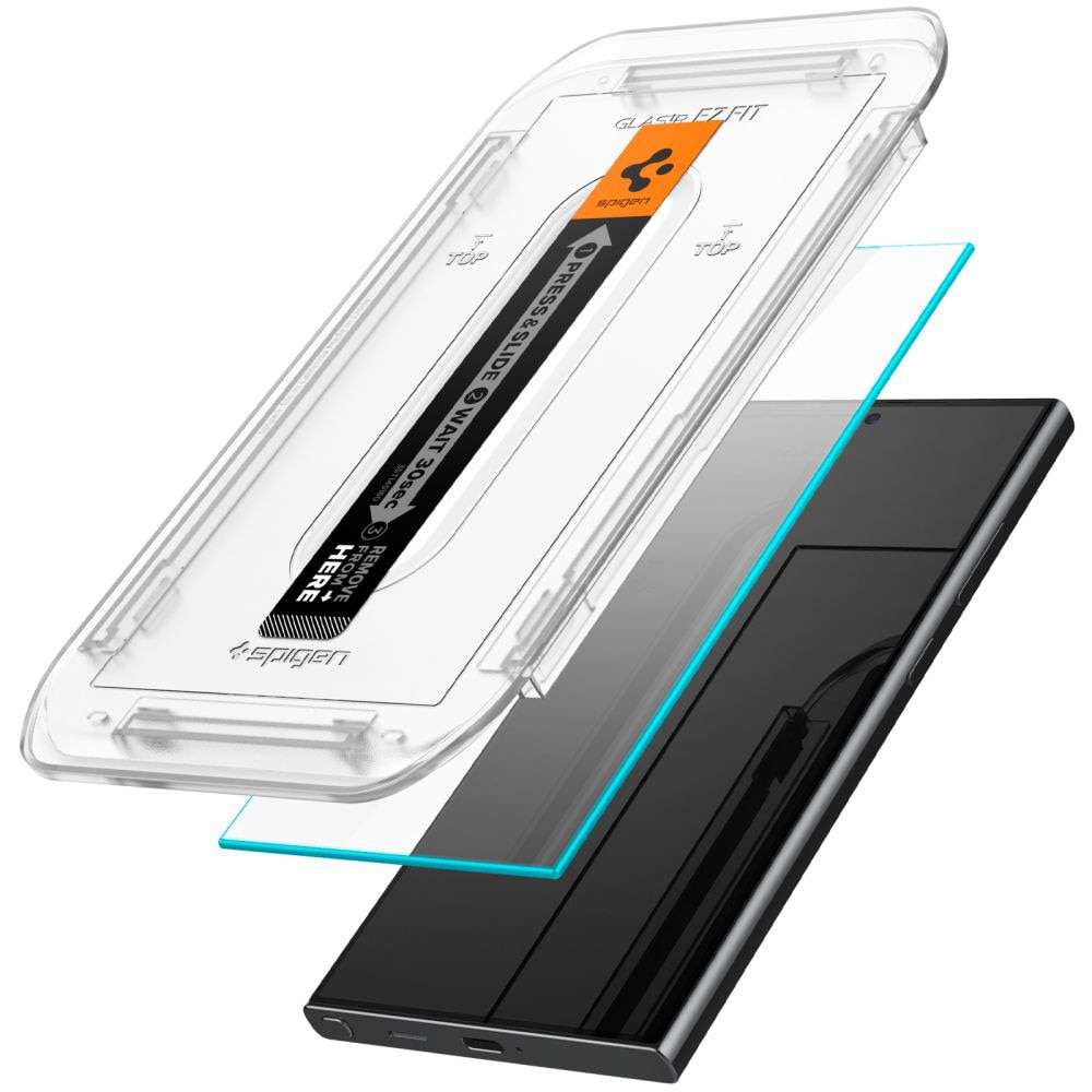 Set 2 folii pentru Samsung Galaxy S24 Ultra, Spigen Glas.tR EZ FIT, transparent