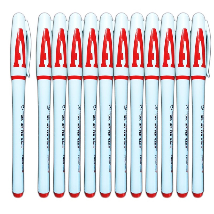 Set 12 Pix cu gel Rosu, 0.5mm