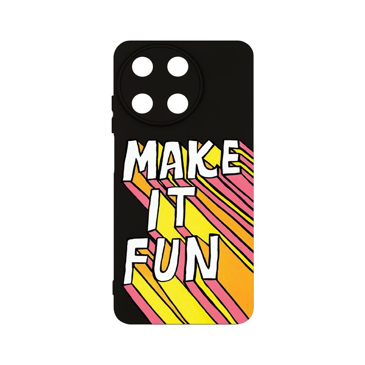 Husa BestCase® Premium Silicon, Compatibila Cu Realme 11 4G, Make It Fun, SLIM 1.2MM, Microfibra in interior, Antisoc, Protectie Camera, Margini ridicate pentru protectia ecranului, PB 494