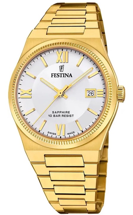 Ferfi karora Swiss Made, Festina, Inox, Quartz, Arany, Aranyszín