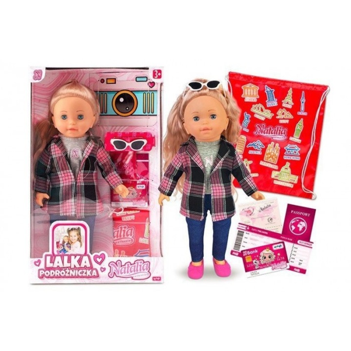 Natalia baba kiegészítőkkel, Artyk, Műanyag, 41 cm, 3+, Többszínű