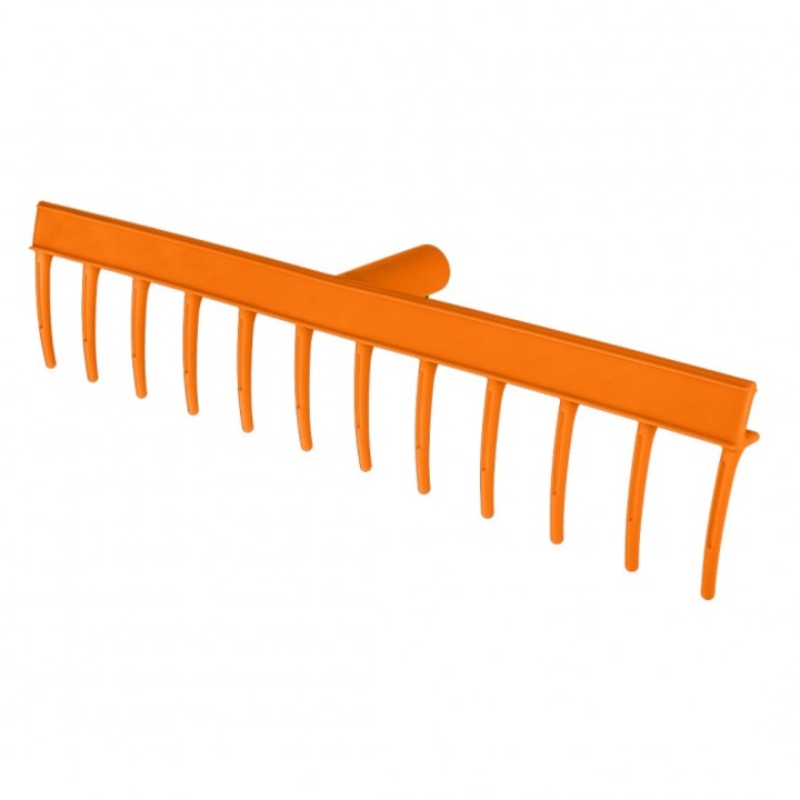Grebla, Neo, Plastic, Pentru frunze, 12 Dinti, 51 cm, Portocaliu