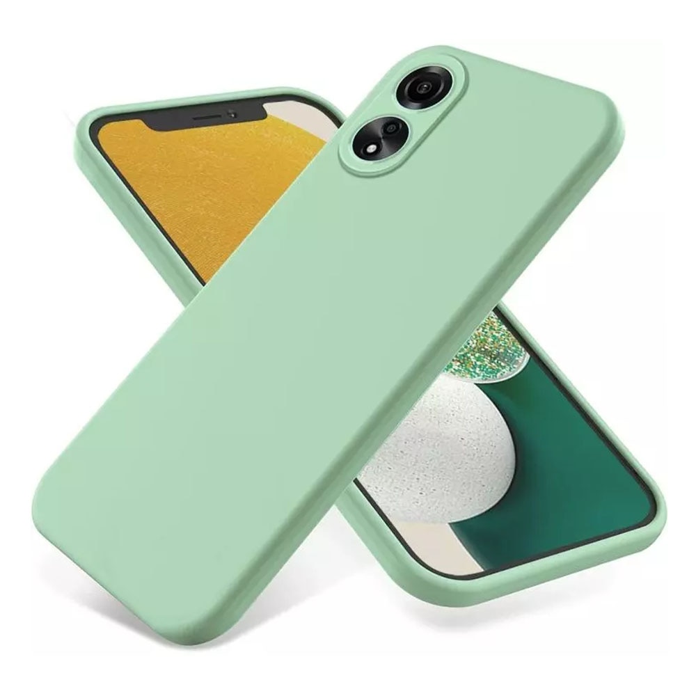 Husa BestCase® Premium Silicon, Compatibila Cu OPPO A58 4G, 1.2MM Slim, Microfibra in interior, Antisoc, Rezistent la socuri, Protectie Camera, Margini ridicate pentru protectia ecranului, Verde avocado