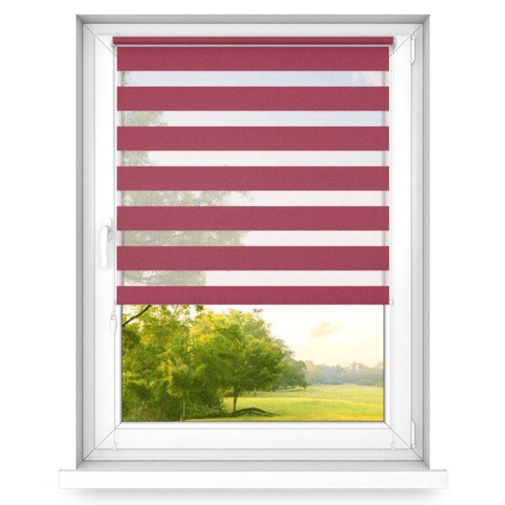 Ролетна щора Time4blinds Classic, ден и нощ, Щора, P+R, Текстил,600x2500, Червено, Вдясно