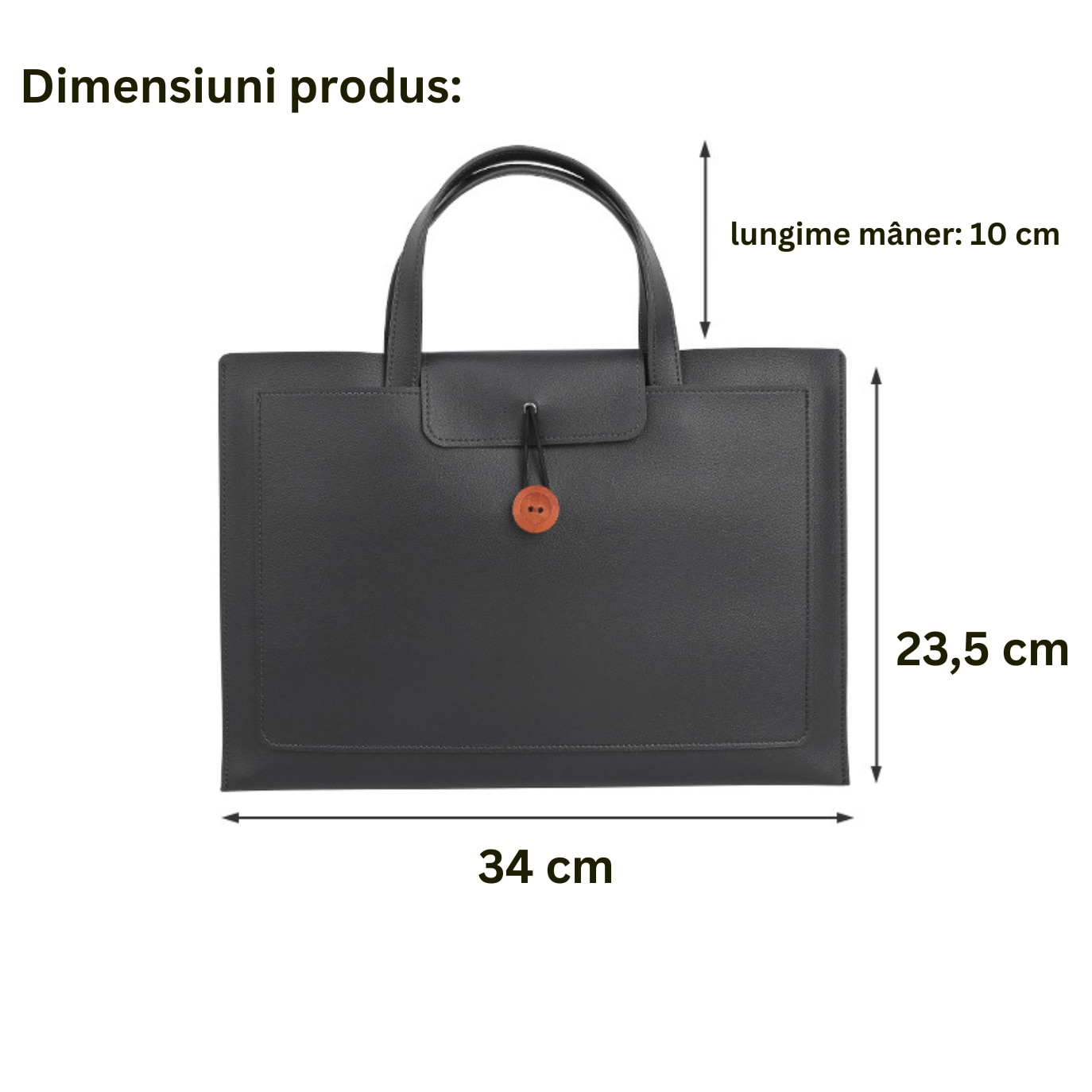 Geanta pentru laptop, tip servieta, 3 compartimente, piele ecologica, negru, 16 inch, compatibila cu MacBook AleFla Eshop