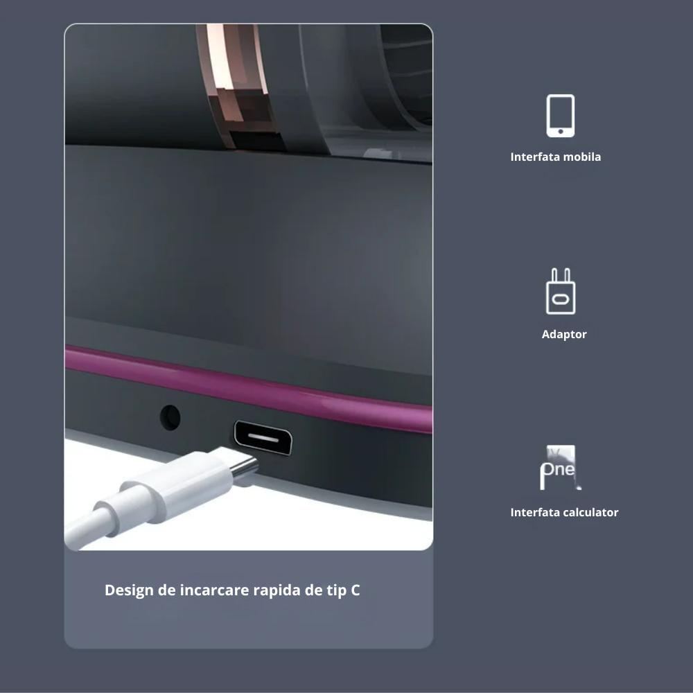 Aspirator Antiacarieni Tehnologie UV cu elemente de filtrare, Putere de Aspirare mare, Portabil cu acumulator si Multifunctional, Violet