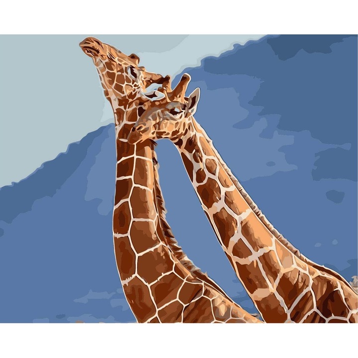 Set pictura pe numere Girafe, 40x50cm, panza fara rama