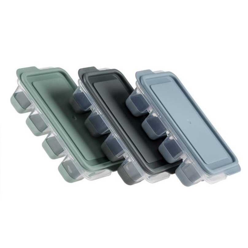 Set 3 cutii pentru cuburi de gheata, Syamag, plastic/silicon, 8 cuburi ...