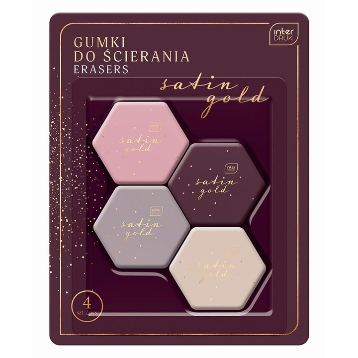 Set 4 gume de sters, Interdruk, Multicolor