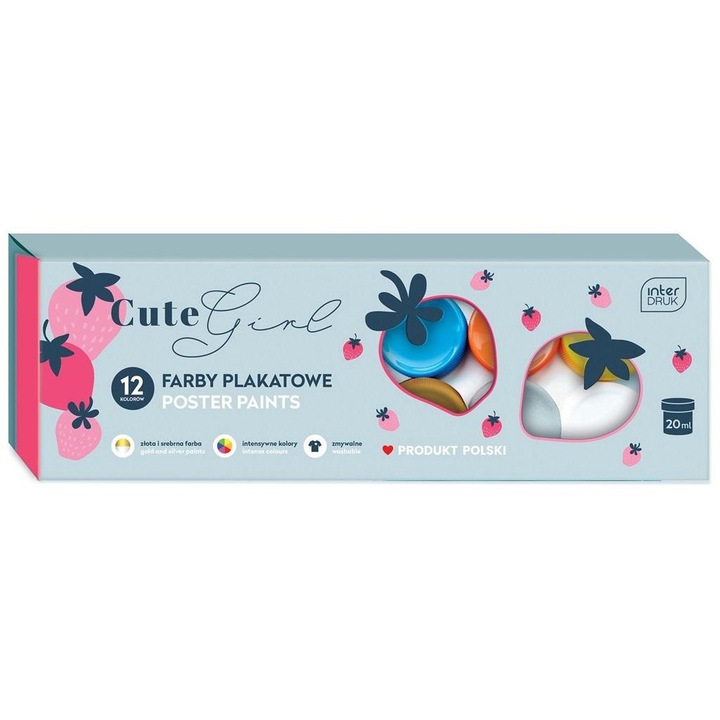 Set 12 acuarele, Interdruk Cute Girl, 20 ml