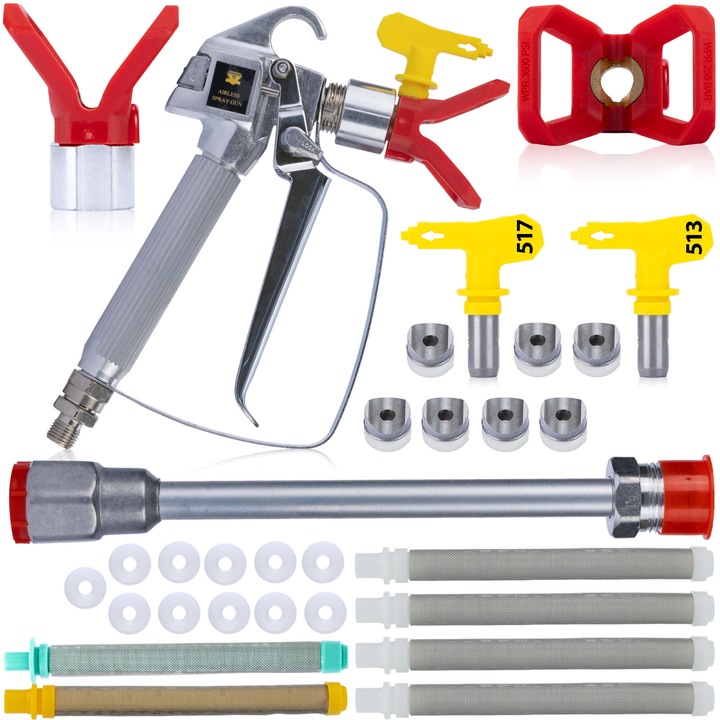 Пистолет за боя Rosfix с 2 дюзи, 30см копие, 18 гарнитури, 7 филтъра