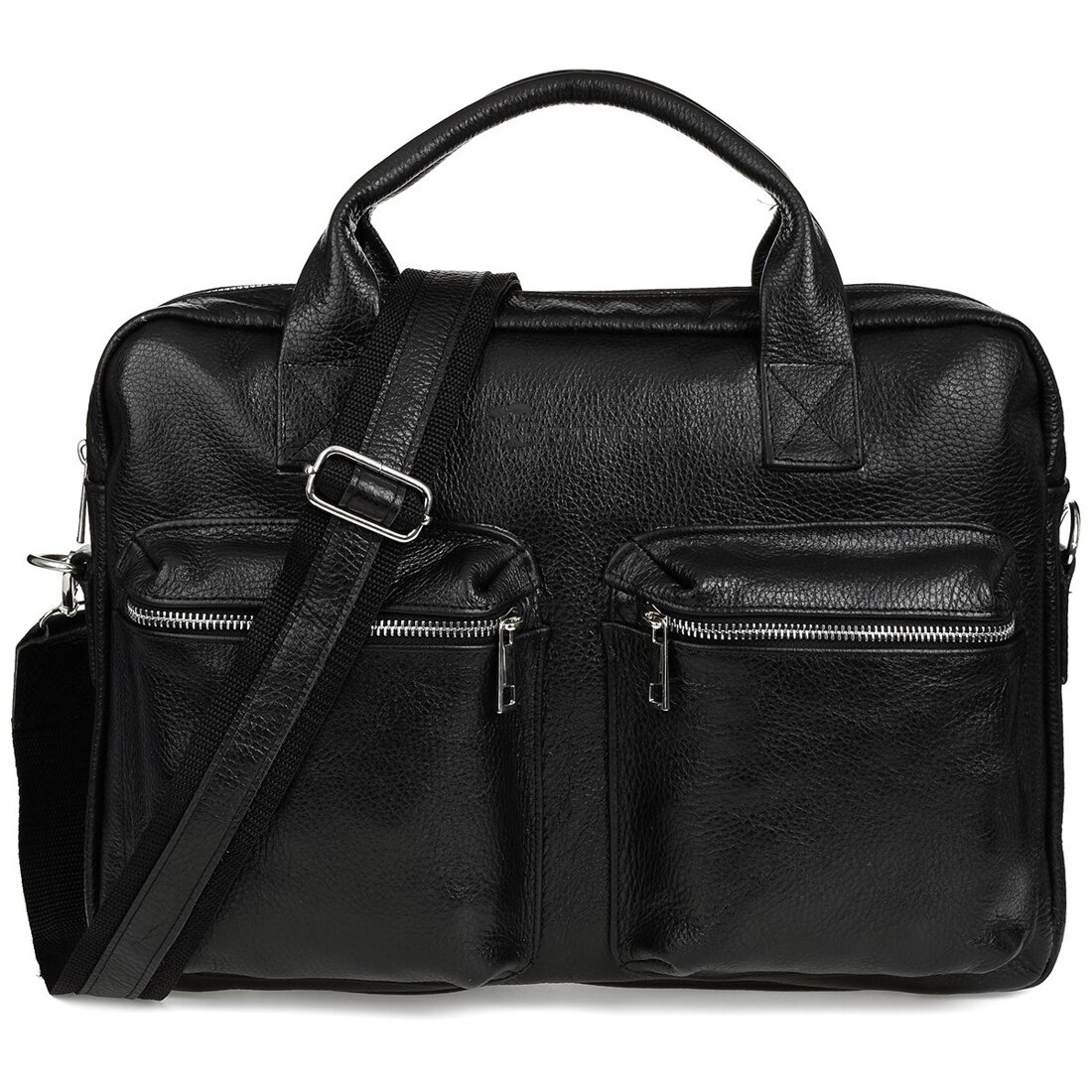 Geanta pentru laptop, Beltimore, Piele naturala, 15.6", Negru