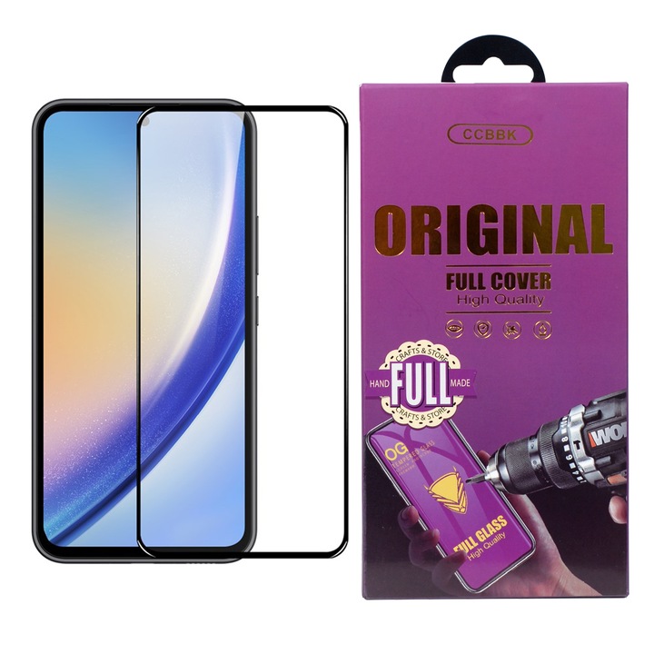 Стъклен Протектор OG за Samsung Galaxy A55 5G, Черен/Прозрачен