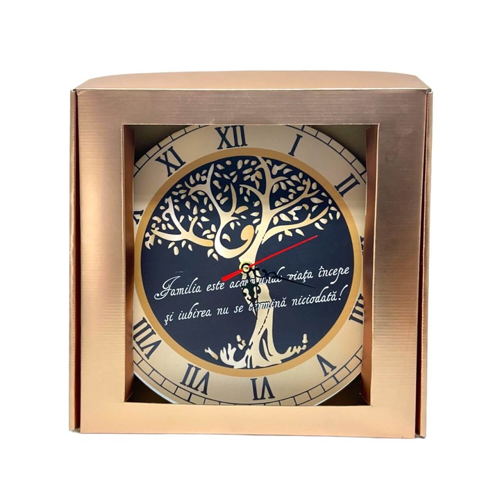 Ceas perete "Familia este acolo unde viata incepe si iubirea nu se termina niciodata!" 30 cm