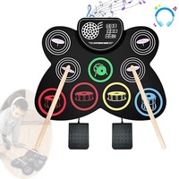 Tobe electronice interactive, 9 pad-uri de tobe, 1000 mAh, Control al volumului pe 9 niveluri, multicolor