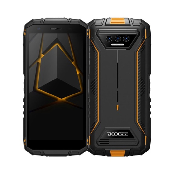 DOOGEE S41T Mobiltelefon , 5.5" IPS, Quad Core 4+64GB ,,5.5" érintőkijelző, CPU: Quad Core, RAM: 4GB, ROM: 64GB, Memóriabővíthetőség: SD kártya, Android 13, Bluetooth 5.0, Fekete/Narancs