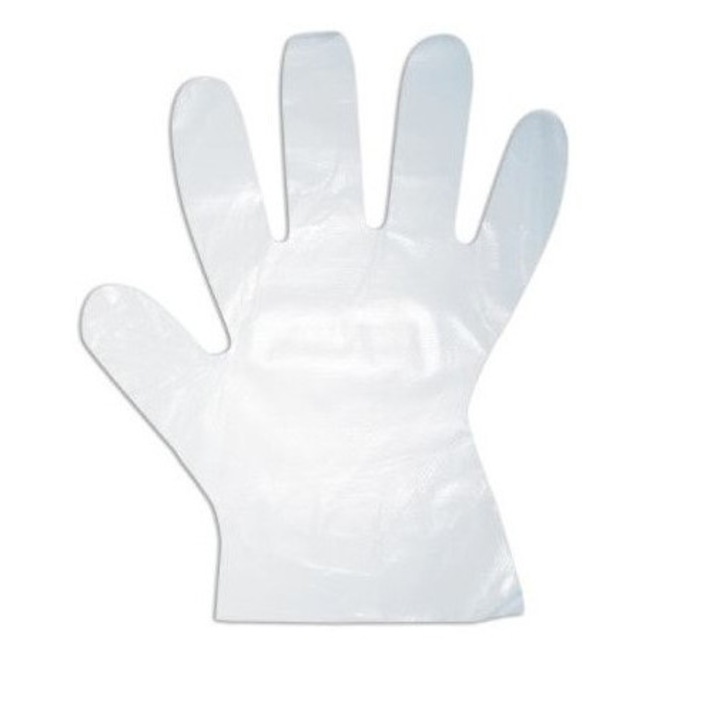 Bax 10.000 buc manusi HDPE plastic, transparente, marime universala