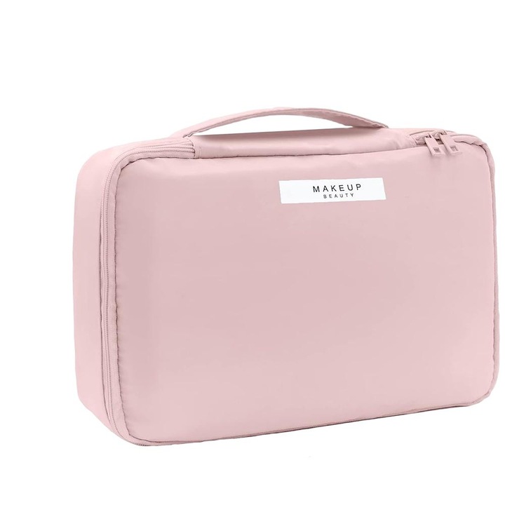 Geanta cosmetice pentru calatorie, Impermeabila, Roz