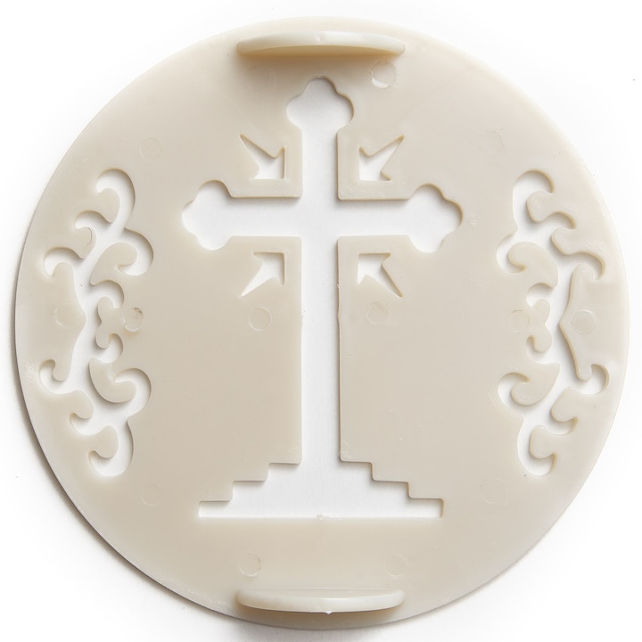 Kerek műanyag keresztmintás, a ketrec díszítésére, átmérője 17cm