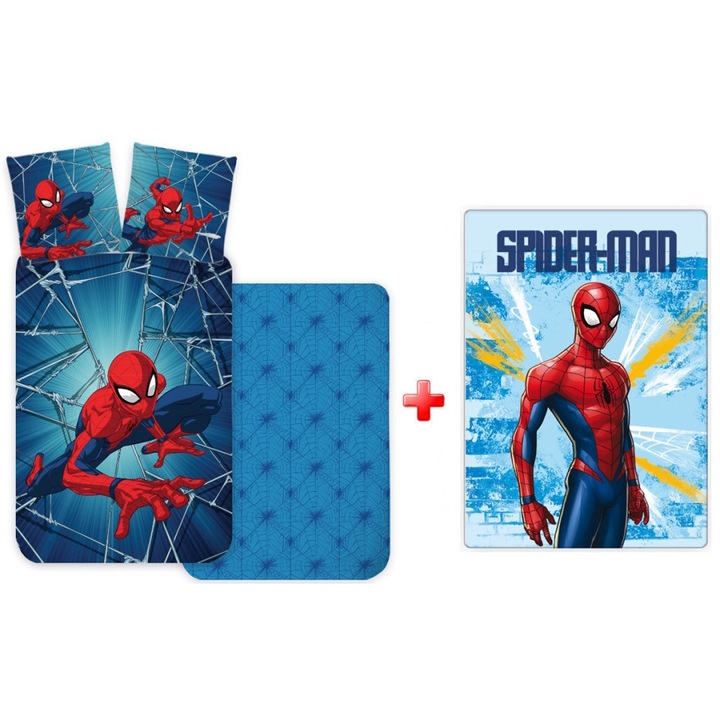 Pókember Light gyerek ágyneműhuzat és polár takaró szett