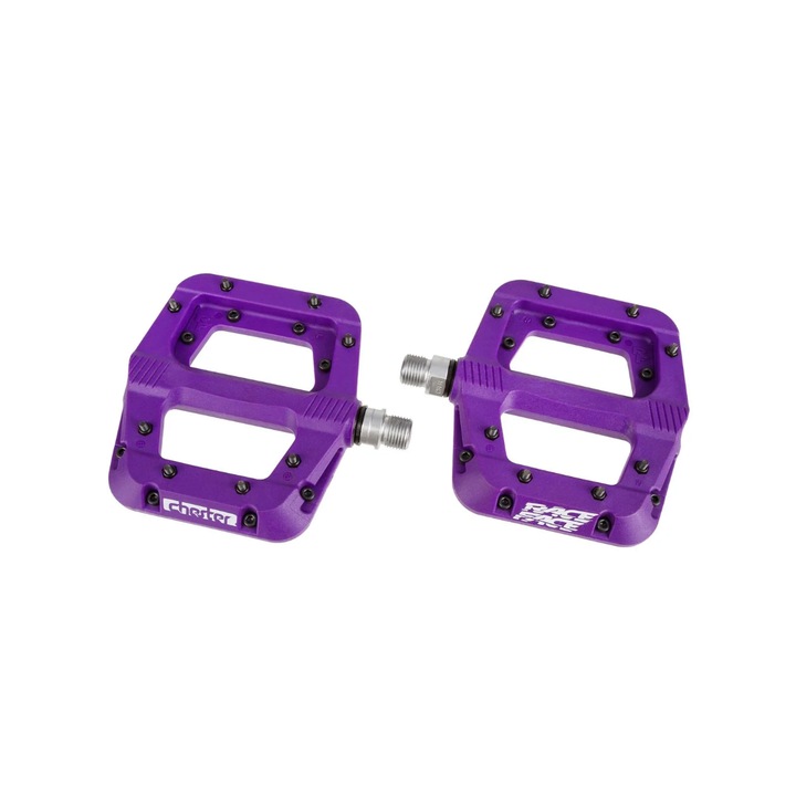 Pedale profesionale Race Face Chester, material compozit, 16 pini, culoare mov