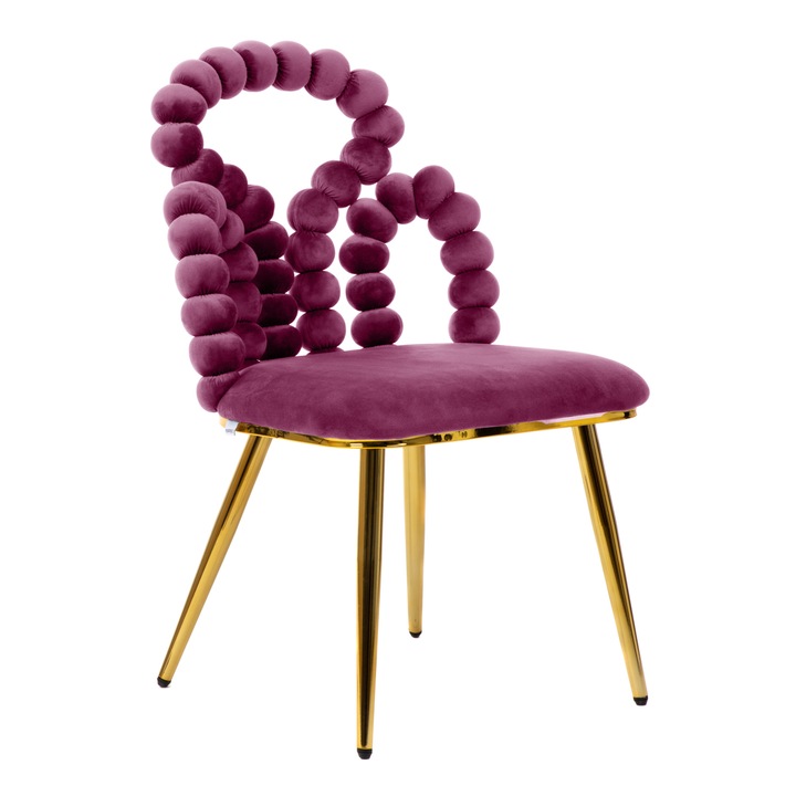 Кадифен стол BUBBLE BEAM кафяв 56, 5x52x87 см HOMLA