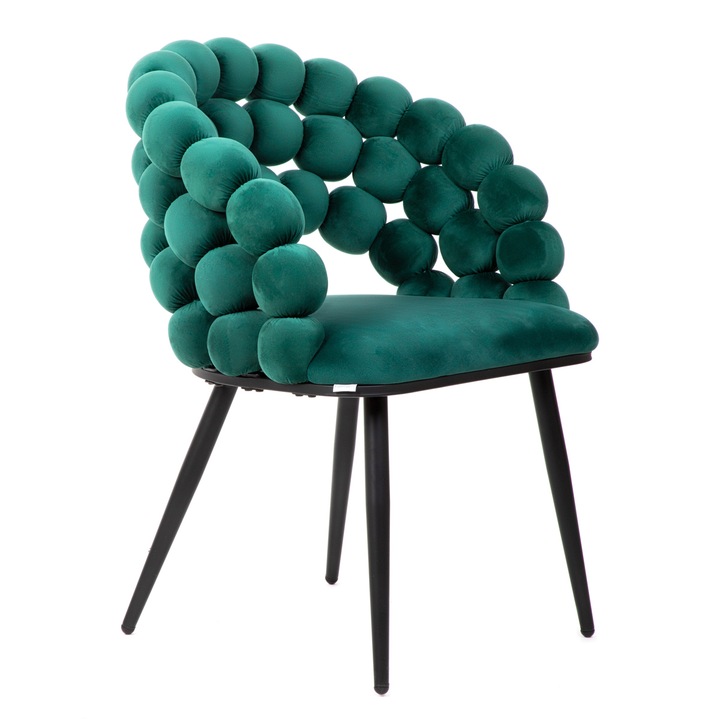 Кадифен стол BUBBLE зелен 57.5x61x81.7см HOMLA