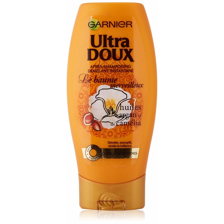 Balsam Garnier Ultra DOUX cu uleiuri de argan si camelie pentru par uscat, 200 ml