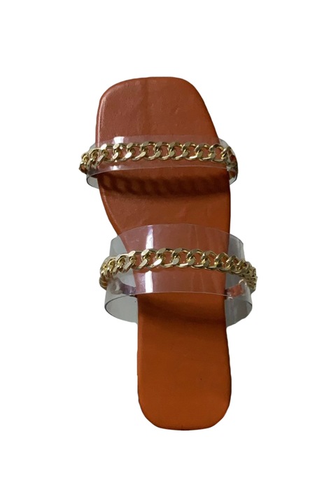 Sandale dama, WildFashion, Piele ecologica, Maro/Auriu, Auriu/Maro