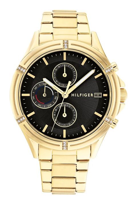 Tommy Hilfiger, Мултифункционален часовник с кристали, Златист