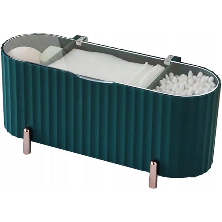 Органайзер за козметични продукти, F26, За тапи за уши, Аксесоари за грим, 8,5x9,1x21,3 см, Зелен