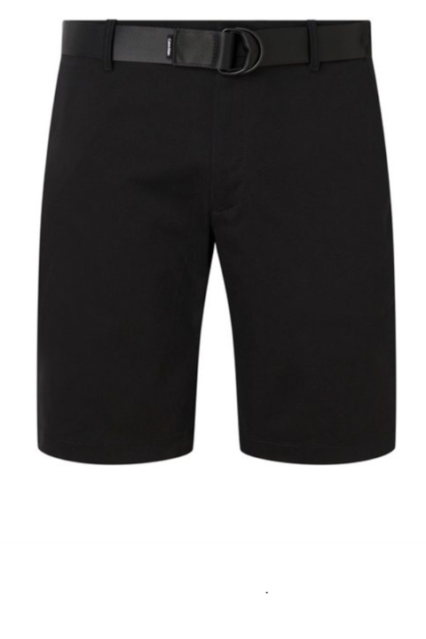 Pantaloni scurti Calvin Klein cu curea, Negru