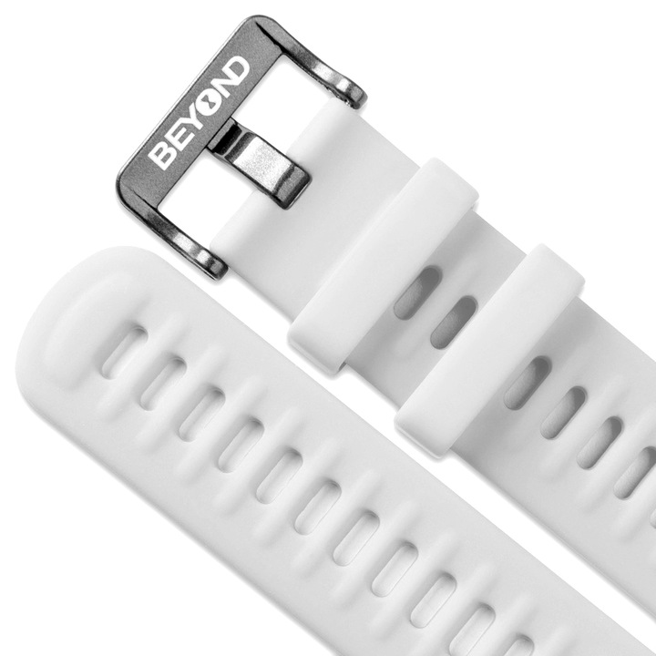 Силиконова каишка за часовник BEYOND Watch® за Huawei Watch GT, GT2, GT3, 3, Samsung Galaxy Watch 46 мм, ширина 22 мм, бяла
