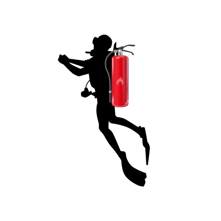 Sticker decorativ de perete pentru stingator, scafandru, M6