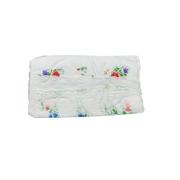 Batiste bumbac dama 12/set 40X40 cm, albe