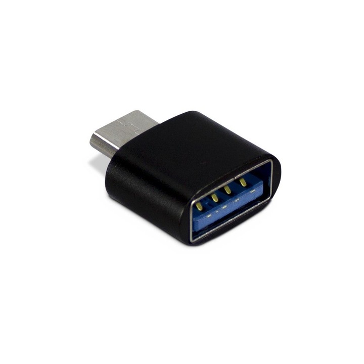 Хъб, Inter-Tech, USB-C/USB-A, черен
