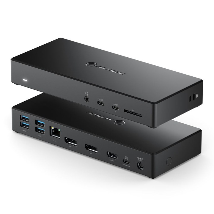 Hub, Alogic, USB-C, 100 W, SD/SDHC/SDXC, Negru