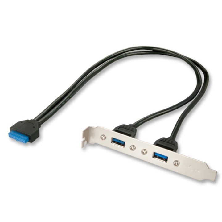 USB hátlap, Lindy, fém, szürke, 0,4 m